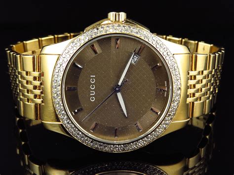 gucci mens gold jewelry|gucci diamond watches for men.